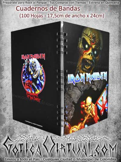 cuaderno iron maiden bandas utiles escolar domicilios nuevos soacha bogota cali medellin cucuta pasto santander