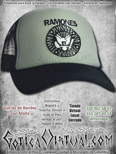 gorra ramones bandas economica malla negra venta online envios bogota cali valle meta villavicencio cauca pereira colombia