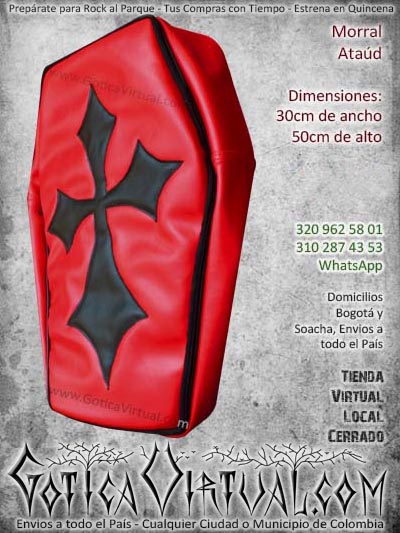 morral ataud rojo cuero escolar maletas domicilios soacha bogota cali manizales pereira santander cordoba