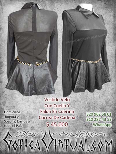 vestido velo falda cuello cuerina correa cadena negro nuevo domicilios soacha bogota cali medellin colombia pereira